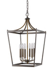 Brown Metal Six Light Dimmable Ceiling Light