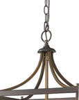 Brown Metal Six Light Dimmable Ceiling Light