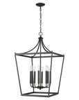 Black Metal Eight Light Dimmable Ceiling Light