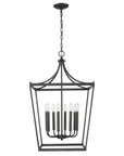 Black Metal Eight Light Dimmable Ceiling Light