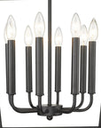 Black Metal Eight Light Dimmable Ceiling Light