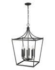 Black Metal Eight Light Dimmable Ceiling Light