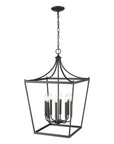Black Metal Eight Light Dimmable Ceiling Light