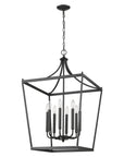 Black Metal Eight Light Dimmable Ceiling Light