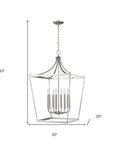 Silver Metal Eight Light Dimmable Ceiling Light