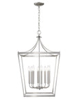 Silver Metal Eight Light Dimmable Ceiling Light