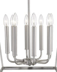 Silver Metal Eight Light Dimmable Ceiling Light