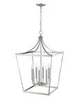 Silver Metal Eight Light Dimmable Ceiling Light