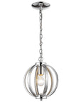 Nevaeh 1-Light Chrome Globe Pendant With Crystal Accents