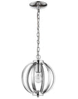 Nevaeh 1-Light Chrome Globe Pendant With Crystal Accents