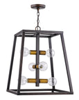 Tiberton 6-Light Oil-Rubbed Bronze Foyer Pendant With Antique Brass Sockets