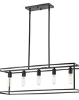 Black Metal Five Light Dimmable Ceiling Light