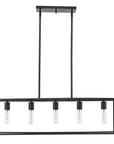 Black Metal Five Light Dimmable Ceiling Light