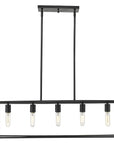 Black Metal Five Light Dimmable Ceiling Light