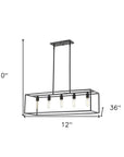 Black Metal Five Light Dimmable Ceiling Light