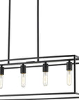 Black Metal Five Light Dimmable Ceiling Light