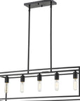 Black Metal Five Light Dimmable Ceiling Light