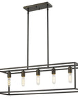 Black Metal Five Light Dimmable Ceiling Light