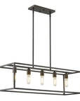 Black Metal Five Light Dimmable Ceiling Light