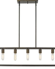 Black Metal Five Light Dimmable Ceiling Light