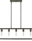Black Metal Five Light Dimmable Ceiling Light