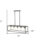 Black Metal Five Light Dimmable Ceiling Light