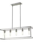 Silver Metal Five Light Dimmable Ceiling Light