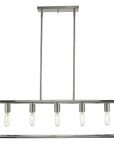 Silver Metal Five Light Dimmable Ceiling Light