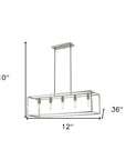 Silver Metal Five Light Dimmable Ceiling Light