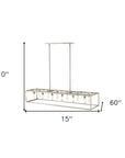 Silver Metal Twelve Light Dimmable Ceiling Light
