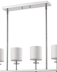 White Metal Four Light Dimmable Ceiling Light With White Shades