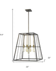 Bronze Metal Five Light Dimmable Ceiling Light