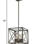 Brooklyn 4-Light Oil-Rubbed Bronze Pendant With Metal Framework Shade