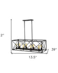 Brooklyn 8-Light Matte Black Island Pendant With Metal Framework Shade
