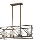 Brooklyn 8-Light Oil-Rubbed Bronze Island Pendant With Metal Framework Shade