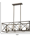 Brooklyn 8-Light Oil-Rubbed Bronze Island Pendant With Metal Framework Shade