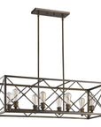 Brooklyn 8-Light Oil-Rubbed Bronze Island Pendant With Metal Framework Shade