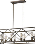 Brooklyn 8-Light Oil-Rubbed Bronze Island Pendant With Metal Framework Shade