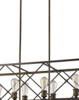 Brooklyn 8-Light Oil-Rubbed Bronze Island Pendant With Metal Framework Shade
