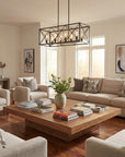 Brooklyn 8-Light Oil-Rubbed Bronze Island Pendant With Metal Framework Shade
