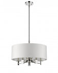 Silver Metal Five Light Dimmable Ceiling Light With White Shades