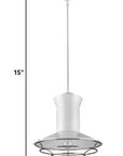 Newport 1-Light White Pendant With Polished Nickel Louver