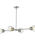Silver Metal Four Light Dimmable Ceiling Light With Clear Shades