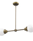 Bronze Metal Two Light Dimmable Ceiling Light With Off White Shades