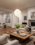 Nova 1-Light White Mini Pendant With Geometric Globe Shade