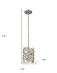 Vitozzi 1-Light Antique Silver Leaf Pendant