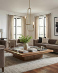 Perret 2-Light Aged Brass Pendant