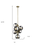 Lunette 6-Light Aged Brass Pendant