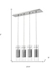 Scope 4-Light Brushed Nickel Pendant Double Glass and Mesh Shades
