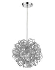 Mingle 1-Light Polished Chrome Pendant With Faceted Chrome Aluminum Wire Shade